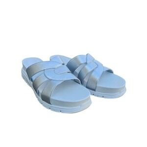 Cole‎ Haan Zerogrand Slide Sandals Womens 9B Silver Metallic Platform Comfort ~
